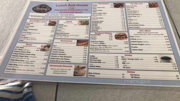 Jimmy's - Ingleside, ON menu_pic