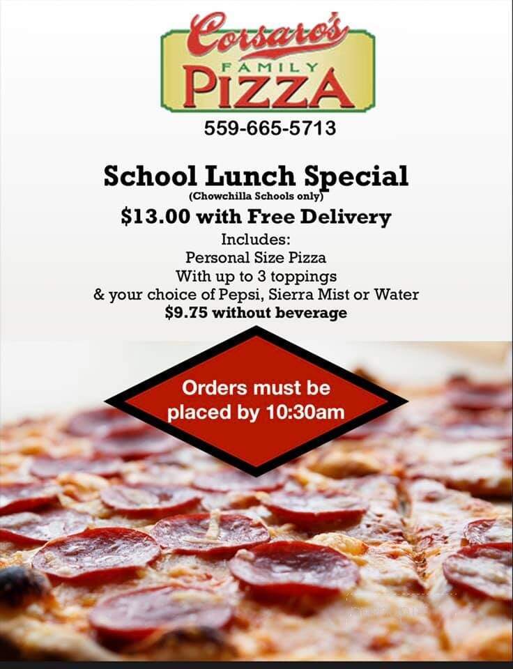 Corsaro's Family Pizza - Chowchilla, CA menu_pic