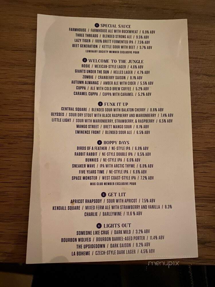 Lamplighter Brewing - Cambridge, MA menu_pic