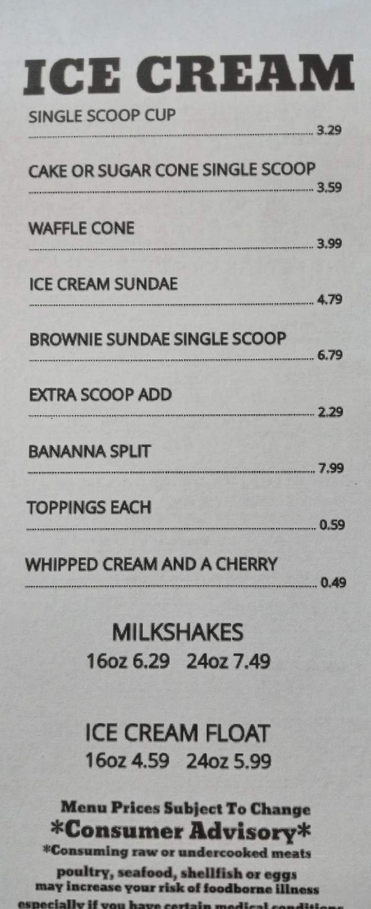 What's The Scoop - Beverly Hills, FL menu_pic