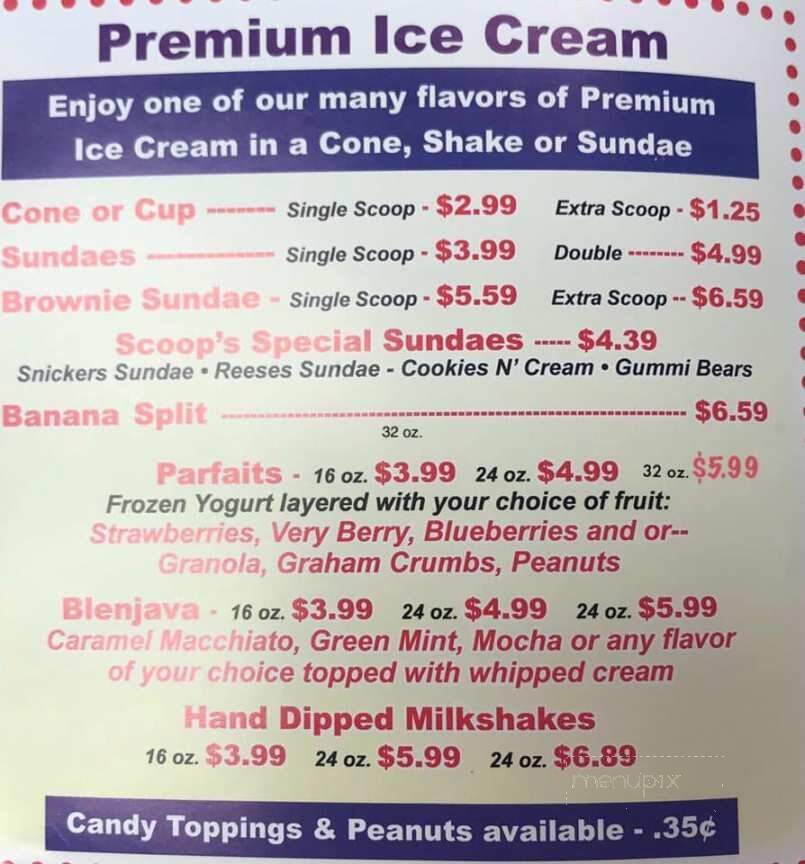 What's The Scoop - Beverly Hills, FL menu_pic