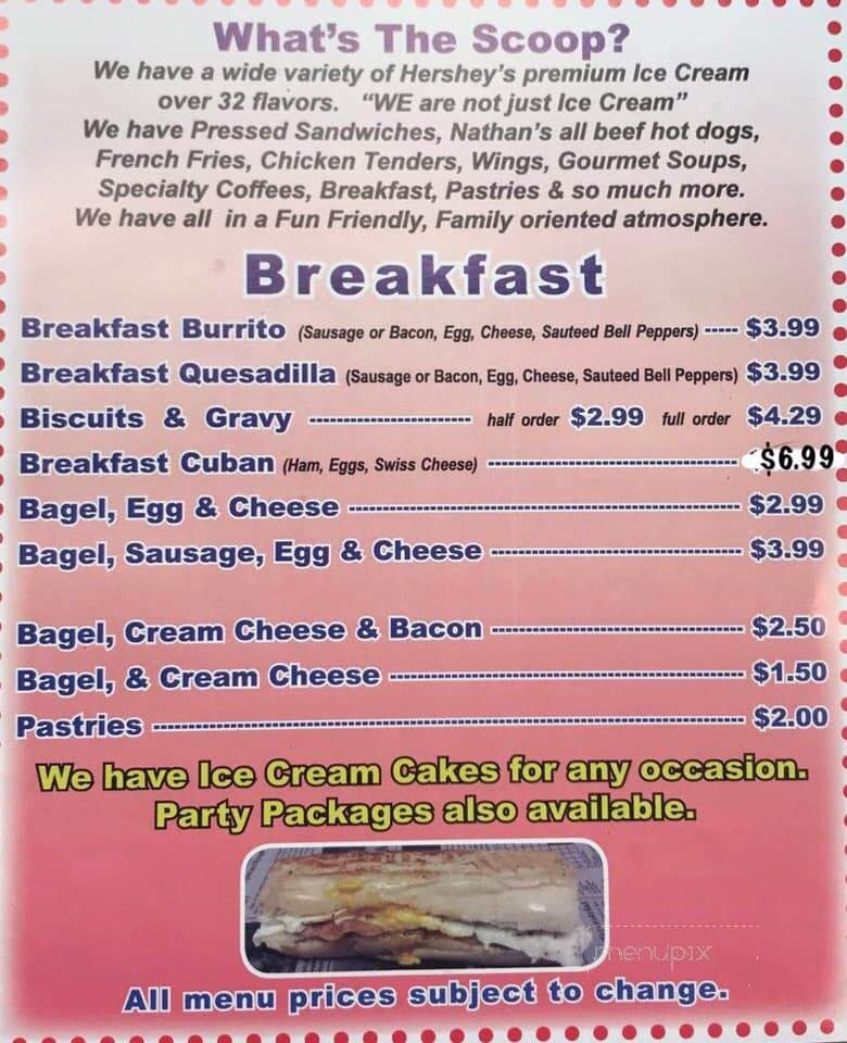 What's The Scoop - Beverly Hills, FL menu_pic