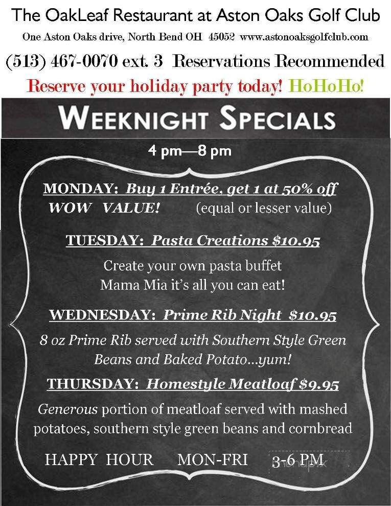 Aston Oaks - The Oak Leaf - North Bend, OH menu_pic