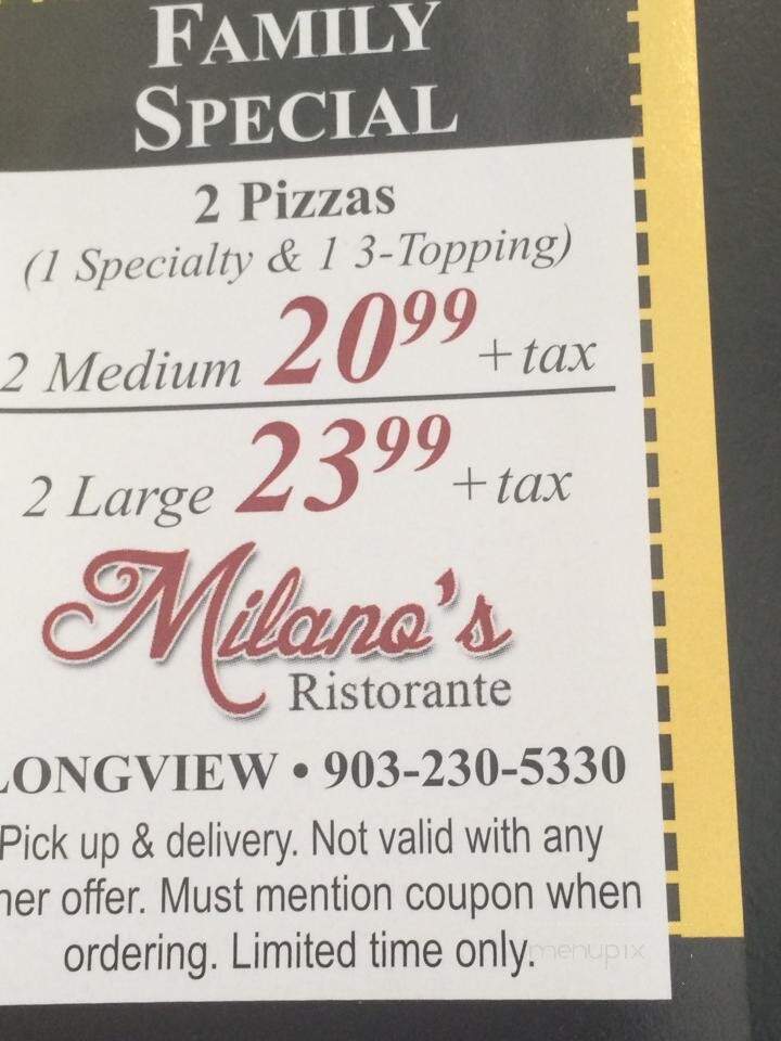 Milano's Family Restaurant - Longview, TX