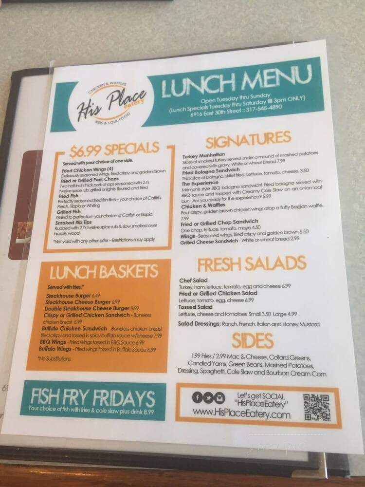 His Place Eatery - Indianapolis, IN
