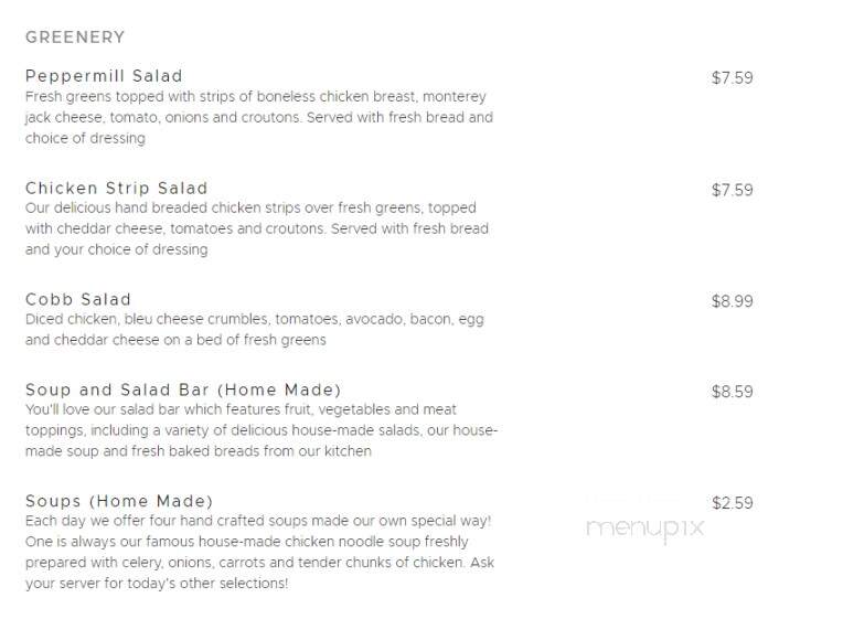 Peppermill Restaurant - Bad Axe, MI menu_pic