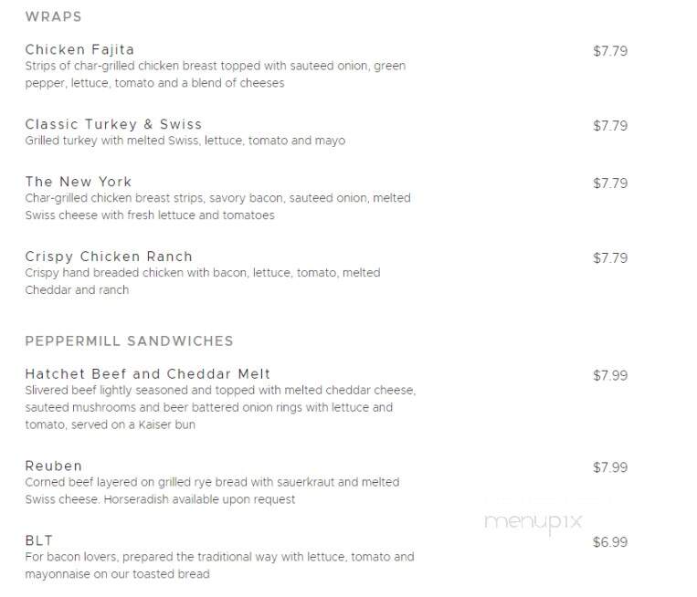 Peppermill Restaurant - Bad Axe, MI menu_pic