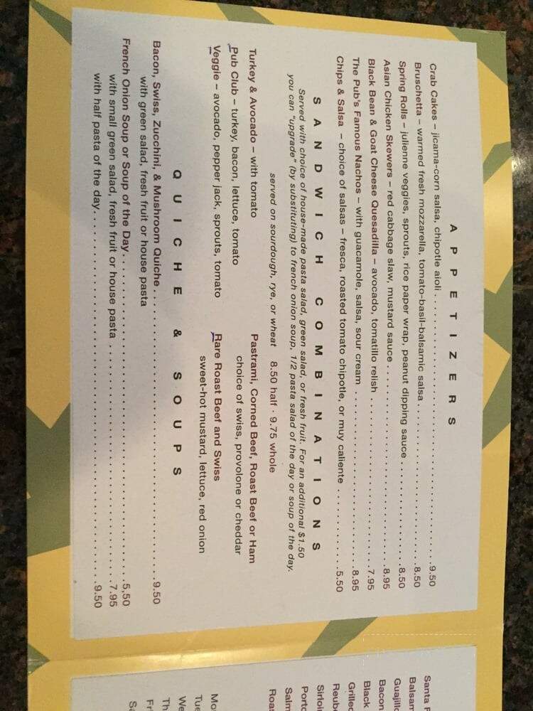 Pub At Trolley Square - Salt Lake City, UT menu_pic