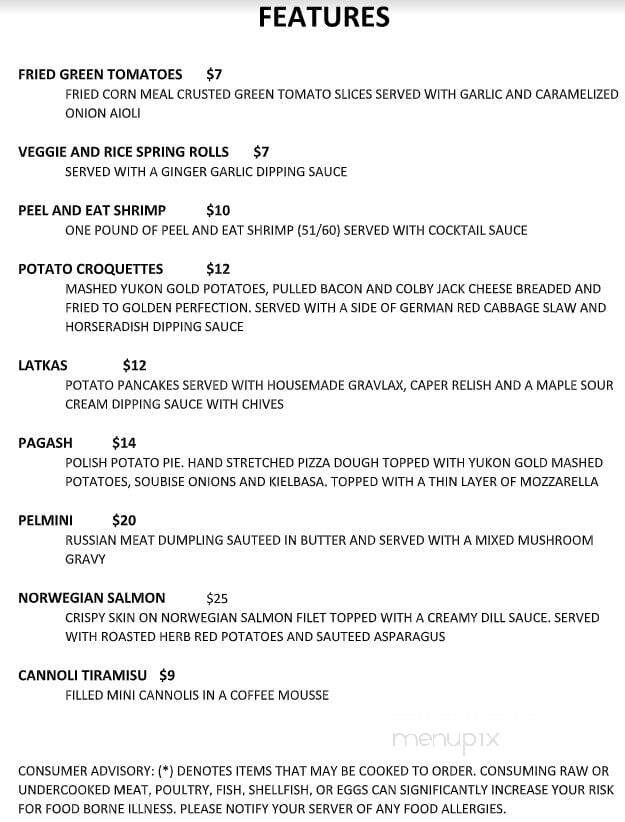 Cherry Creek Hideaway - Stroudsburg, PA menu_pic