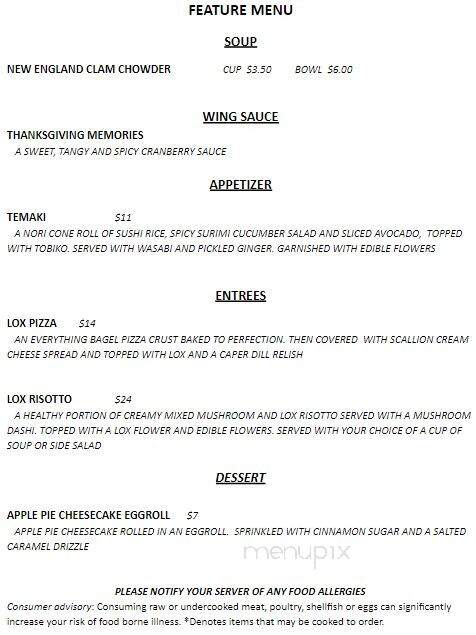 Cherry Creek Hideaway - Stroudsburg, PA menu_pic