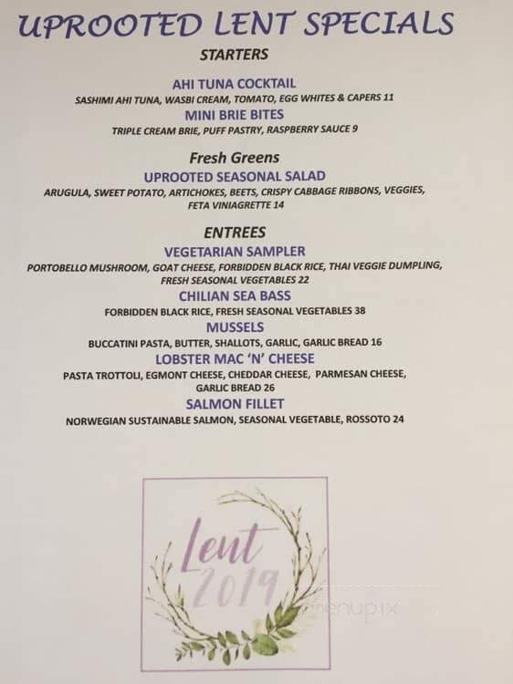 Uprooted - McHenry, IL menu_pic