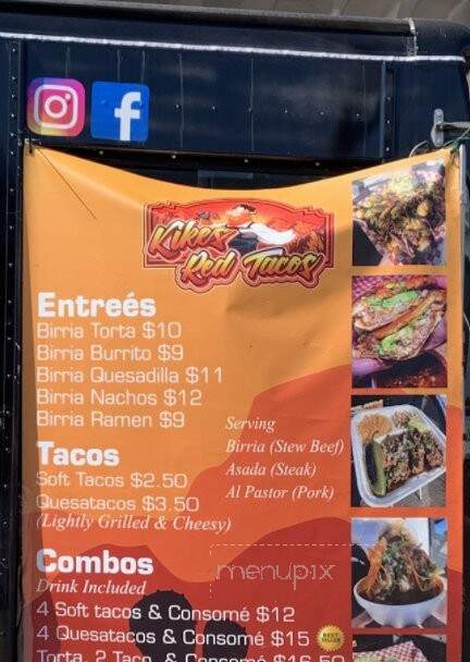 Kike's Red Tacos - Denver, CO menu_pic