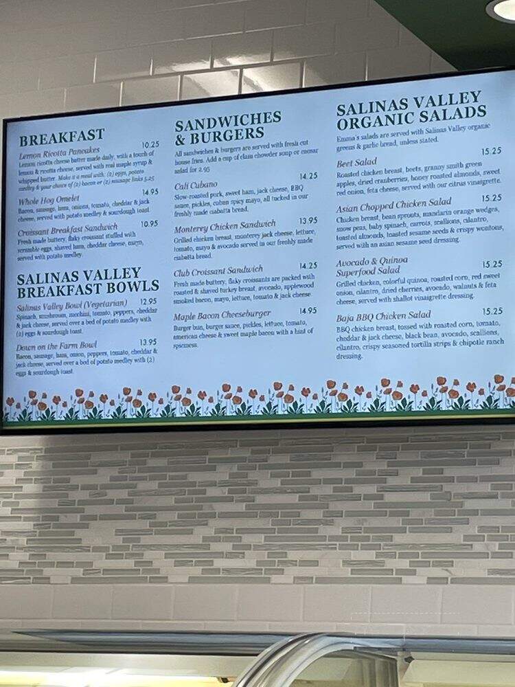 Emma's Baker and Cafe - Salinas, CA menu_pic