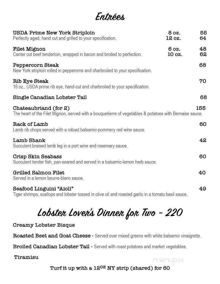The School Fine Dining - Markham, ON menu_pic