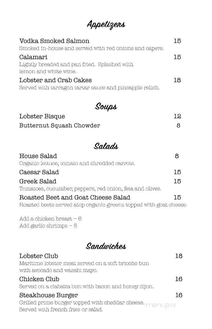 The School Fine Dining - Markham, ON menu_pic