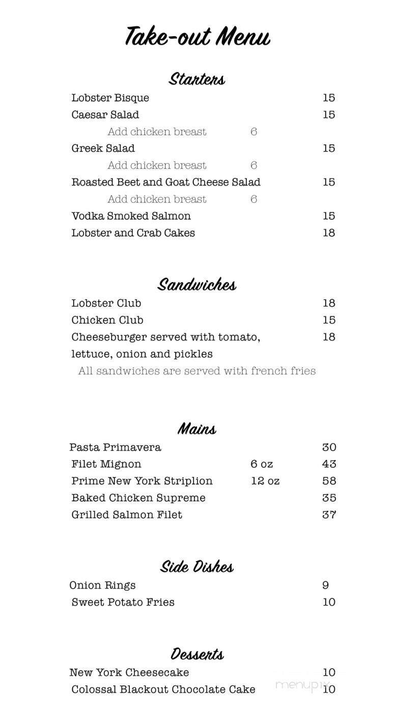 The School Fine Dining - Markham, ON menu_pic