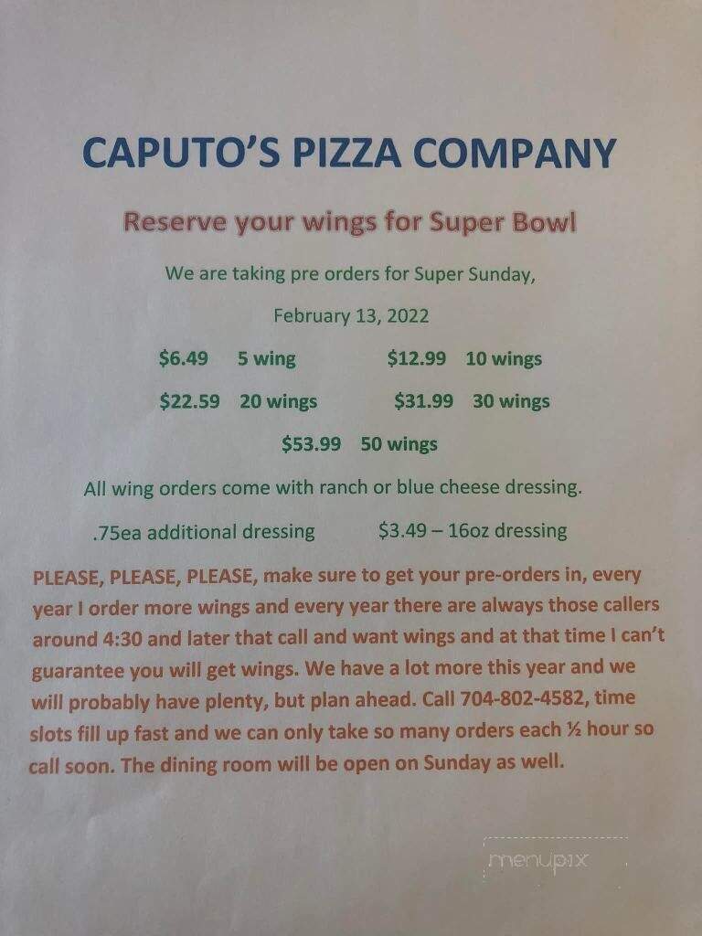 Caputo's Pizza Company - Cherryville, NC menu_pic