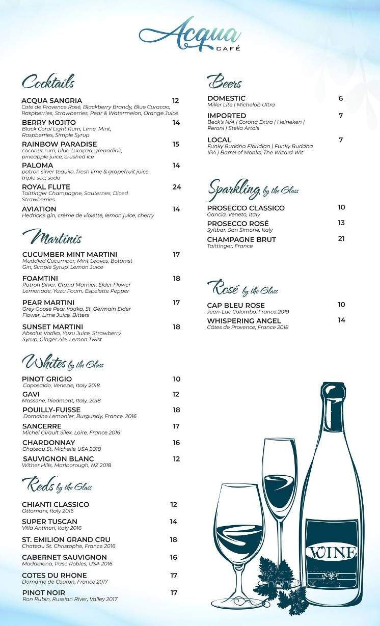 Acqua Cafe - Palm Beach, FL menu_pic