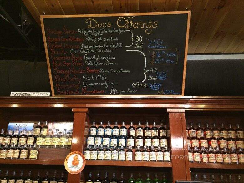 Doc Collier Moonshine - Gatlinburg, TN menu_pic