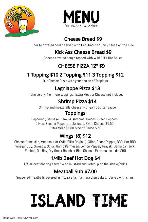 Island Time Daiquiris - Orange Beach, AL menu_pic