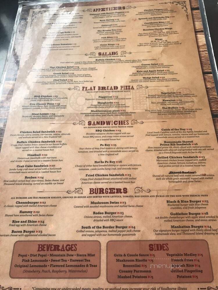 Rooster's Restaurant & Bar - Myrtle Beach, SC menu_pic
