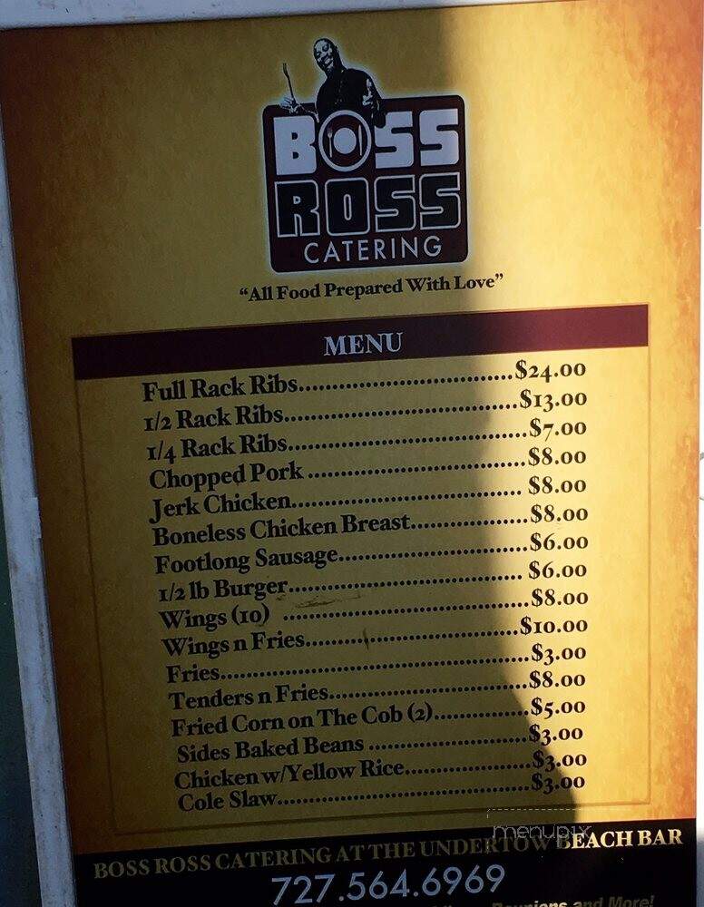 Undertow Beach Bar - St Petersburg, FL menu_pic
