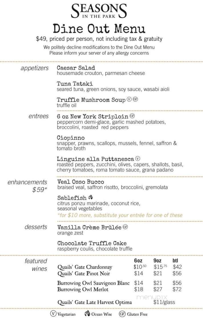 Seasons in the Park - Vancouver, BC menu_pic