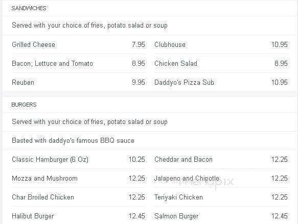 Daddy-O's Pizza & Ribs - Prince George, BC menu_pic