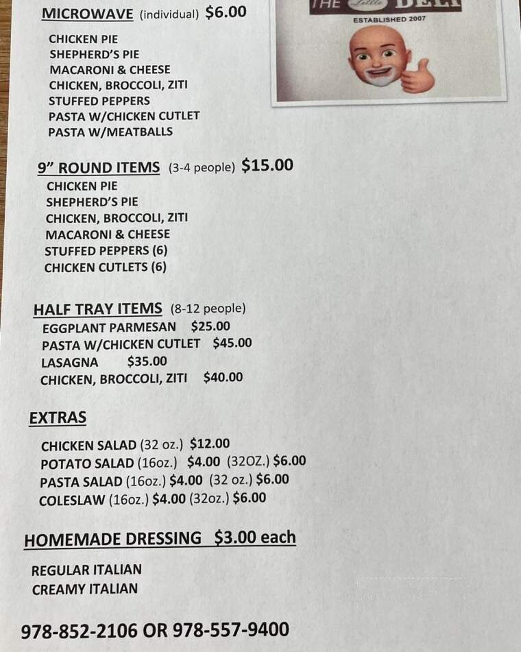 Little Deli - Lawrence, MA menu_pic