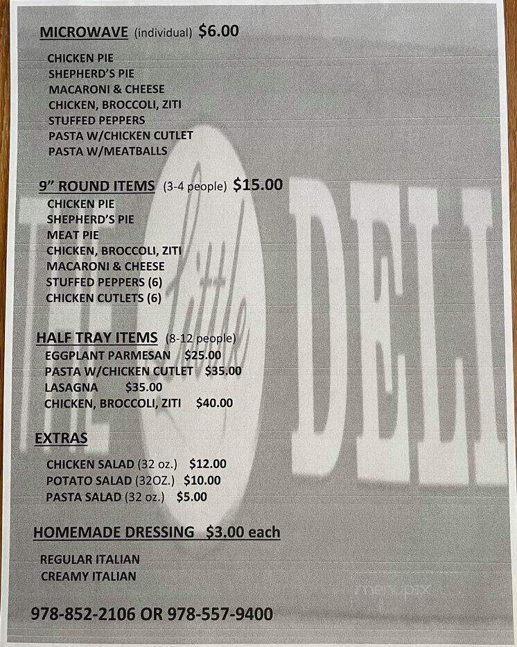 Little Deli - Lawrence, MA menu_pic