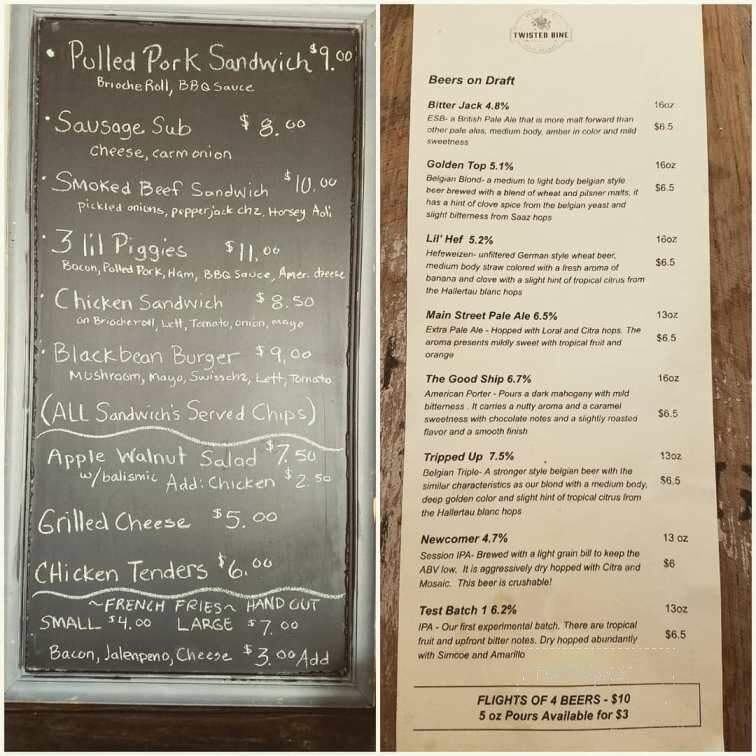 Twisted Bine Beer - Mount Joy, PA menu_pic