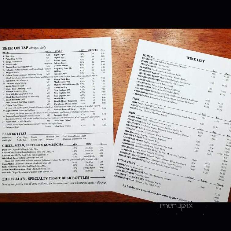 Alisson's Restaurant - Kennebunkport, ME menu_pic