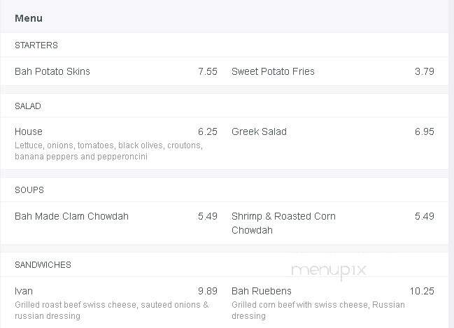 Black Sheep Bah & Grill - Yarmouth Port, MA menu_pic