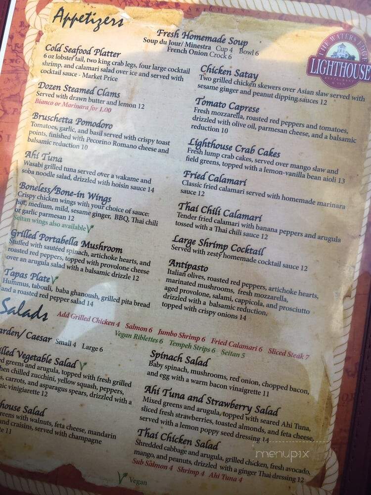Waters Edge Lighthouse - Scotia, NY menu_pic