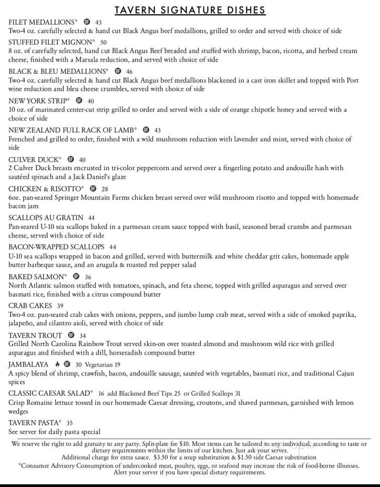Tavern - Abingdon, VA menu_pic