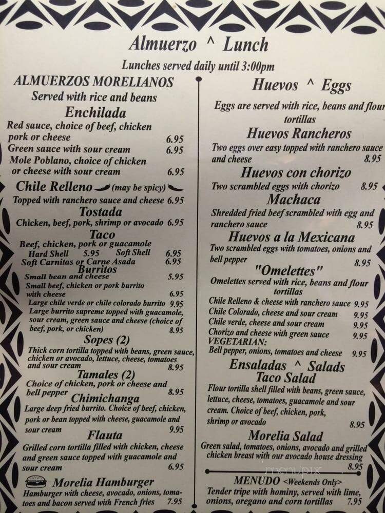 Morelia Mexican Restaurant - Jamestown, CA