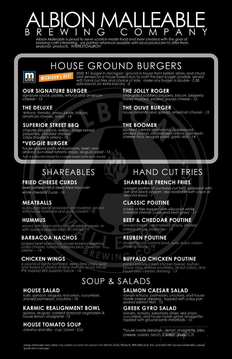 Albion Malleable Brewing Company - Albion, MI menu_pic