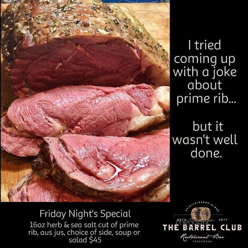 The Barrel Club - Oak Lawn, IL menu_pic