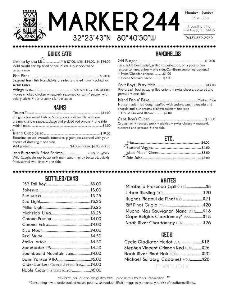 Marker 244 - Port Royal, SC menu_pic