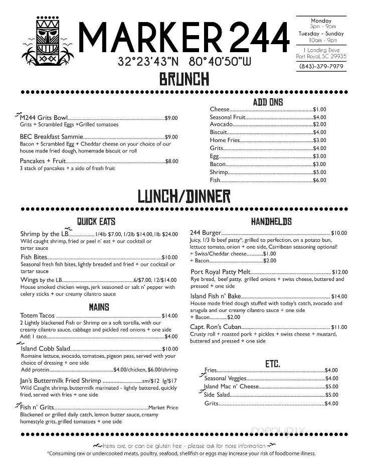 Marker 244 - Port Royal, SC menu_pic