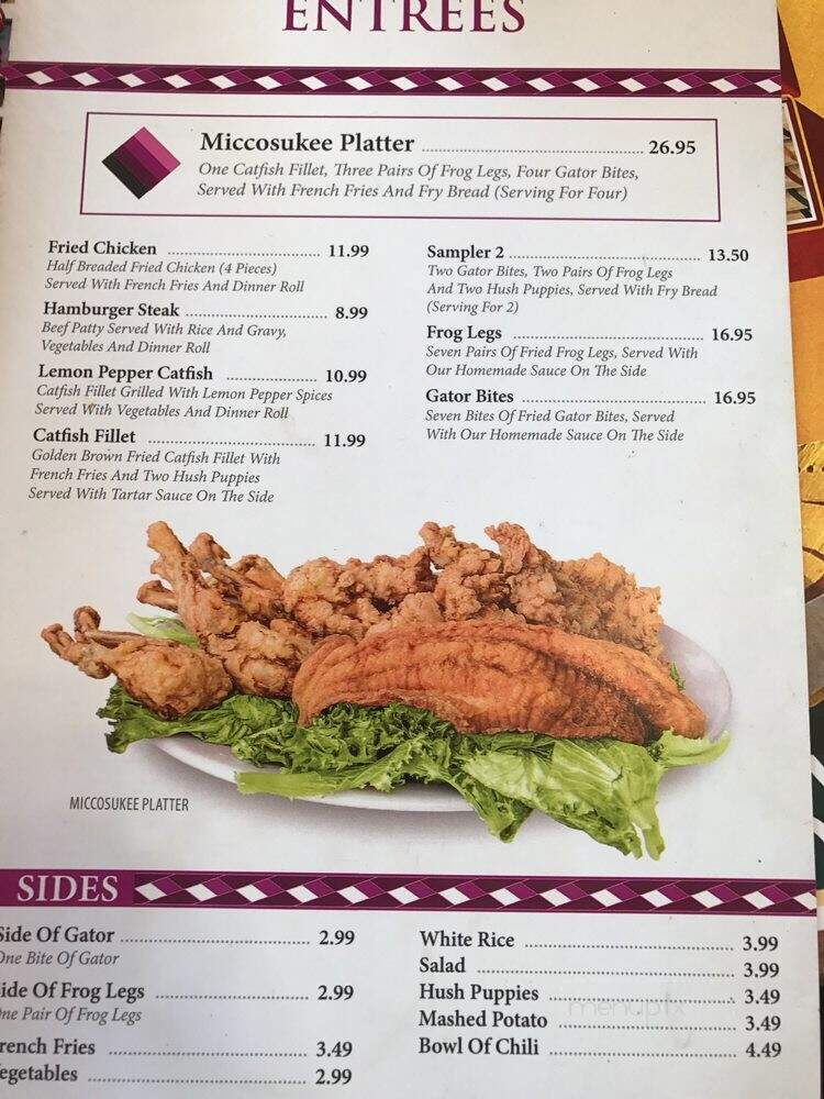 Miccosukee Restaurant - Miami, FL menu_pic