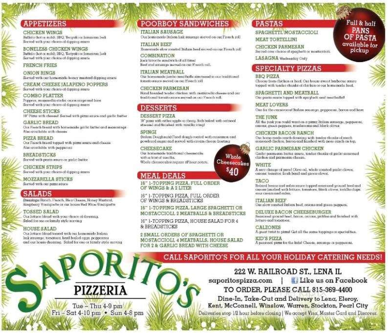 Saporito's Pizzeria - Lena, IL