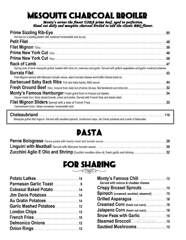 Monty's Steak House - Woodland Hills, CA menu_pic