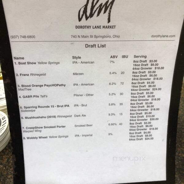 Dorothy Lane Market - Springboro, OH menu_pic
