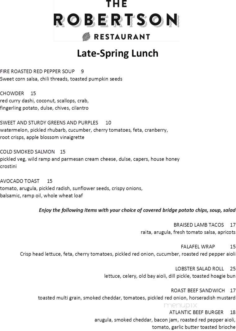 Shadow Lawn Inn - Rothesay, NB menu_pic