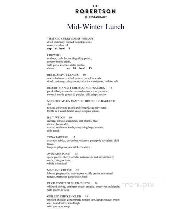 Shadow Lawn Inn - Rothesay, NB menu_pic