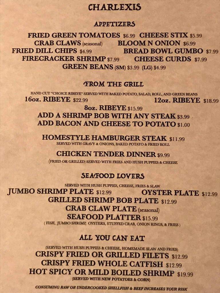 Charlexis Fish & Steak - Richton, MS menu_pic