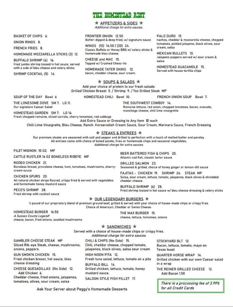 Homestead Rest - Sparta, NJ menu_pic