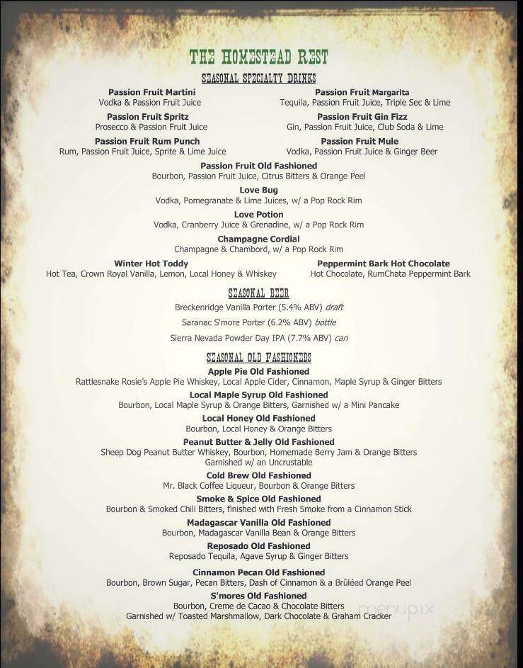 Homestead Rest - Sparta, NJ menu_pic