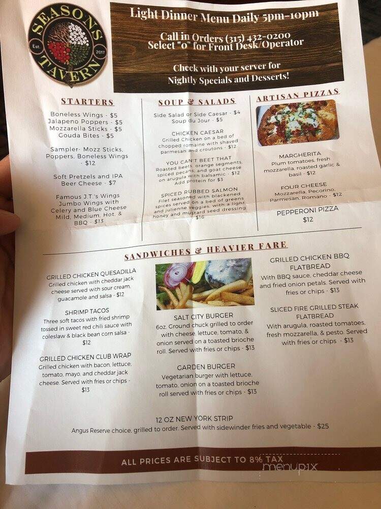 Seasons Tavern at DoubleTree by Hilton Syracuse Hotel - East Syracuse, NY menu_pic
